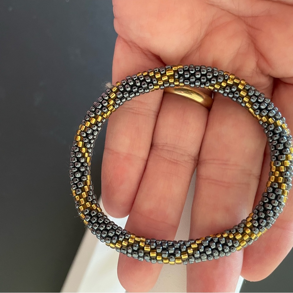 Hand beaded bracelets, made with glass beads